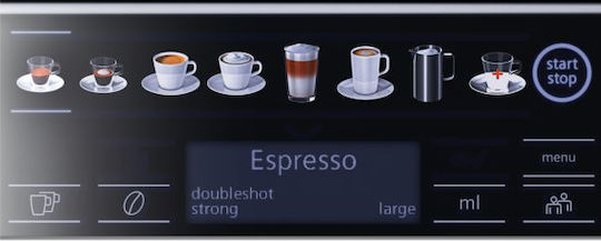 Siemens Eq.6 Plus S500 Automatic Espresso Coffee Machine 1500W Pressure 19bar with Grinding Mill Black TE655319RW