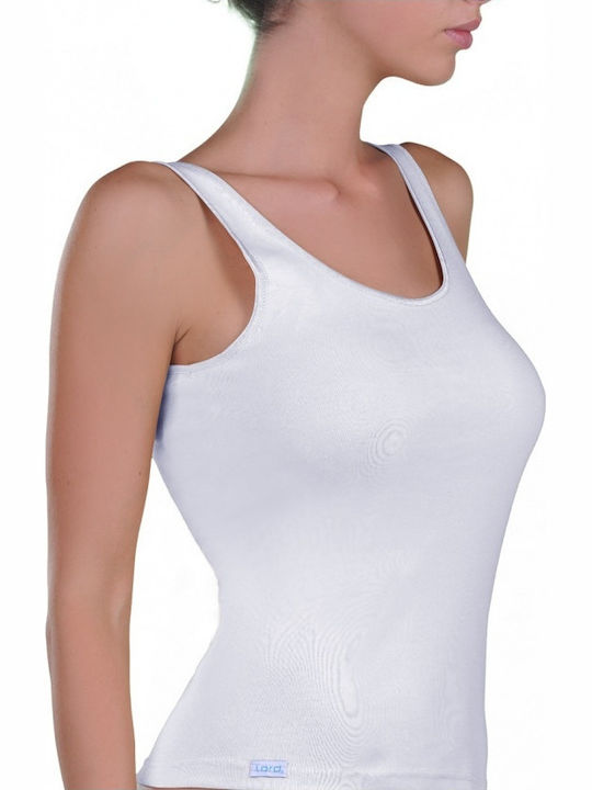 Lord Women's Sleeveless Cotton T-Shirt White