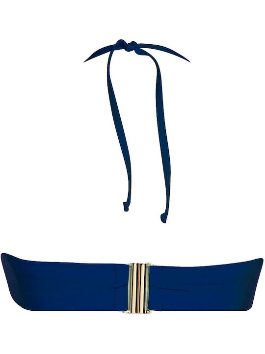 Trägerloses Bikinioberteil D Becher Marineblau