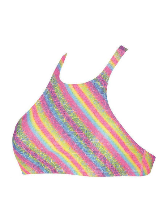 High Neck Bikini Top Ριγέ