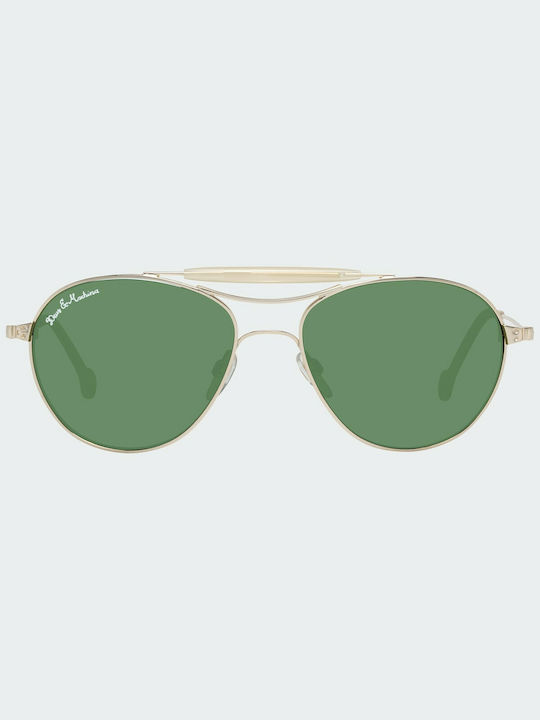 Hally&Son Sunglasses with Gold Metal Frame and Green Lens DH501S 02