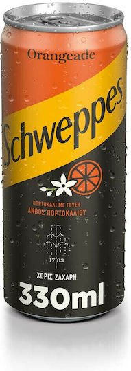 Schweppes Сода Оранжев цвят с Газировка, Без Захар в Кутия 330мл