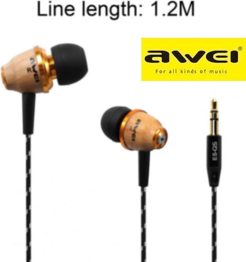 Awei ES-Q5 In-ear Handsfree with 3.5mm Connector Brown