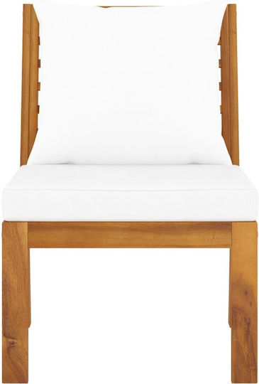 Outdoor Living Room Set 2 Pieces Cream With Pillows