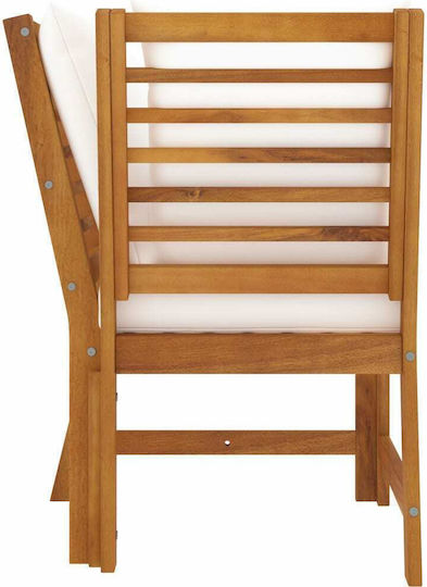 Outdoor Living Room Set 2 Pieces Cream With Pillows