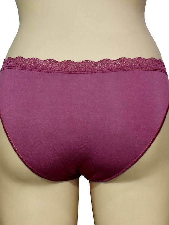Γυναικεία Slip 2Pack με Δαντέλα Bordeaux/Petrol