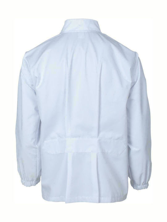 STOP HACCP Herren Langarm Jacke Arbeit Weiß mit Gummi