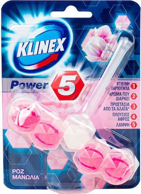 Klinex Power 5 Block Λεκάνης με Άρωμα Ροζ Μανώλια 55gr