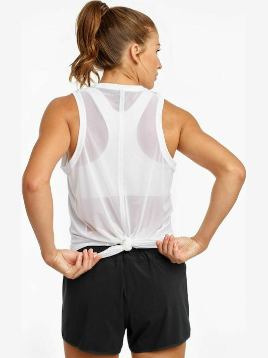 Rerun Damen Sport Bluse Ärmellos Weiß