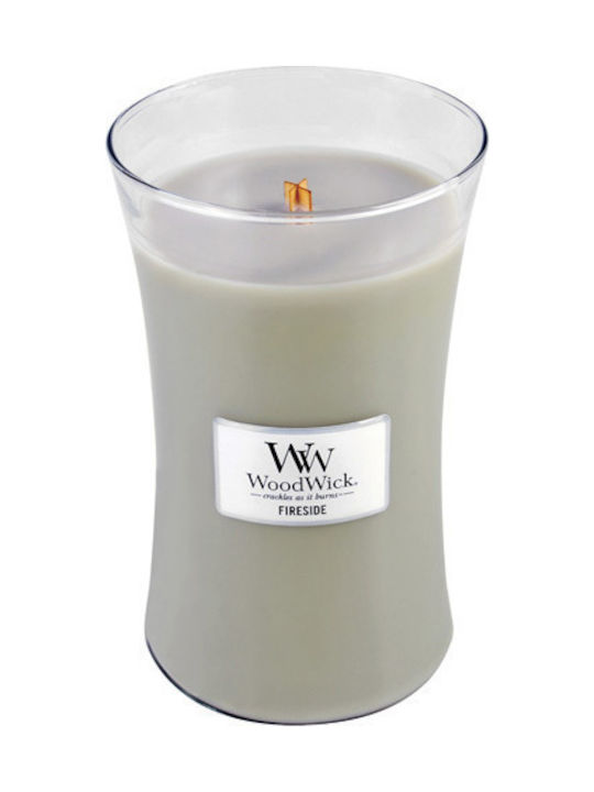 WoodWick Duftkerze Gefäß mit Duft Kamingespräch Gray 85gr 1Stück