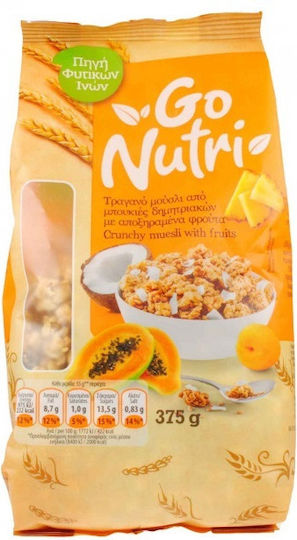 Go Nutri Μούσλι Βρώμης με Αποξηραμένα Φρούτα 375gr