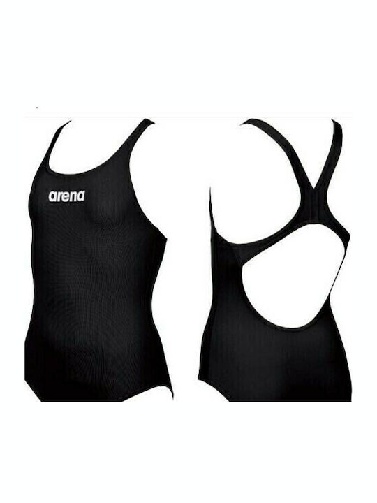 Solid Swim Tech High Athletic One-Piece Swimsuit Black