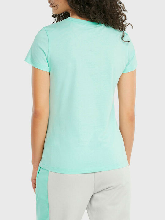 Puma Women's T-Shirt Turquoise Logo Print 531658-79