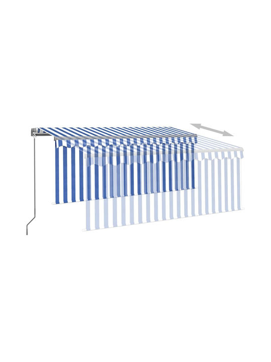 vidaXL Terrace Wall Tent Μπλε / Λευκό 3x2.5cm