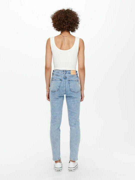 Emily High Waist Women's Jean Trousers in Regular Fit Light Blue Denim
