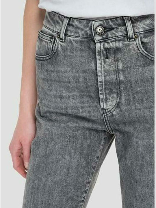 Tyna Ψηλόμεσο Γυναικείο Jean Παντελόνι σε Mom Εφαρμογή Medium Grey