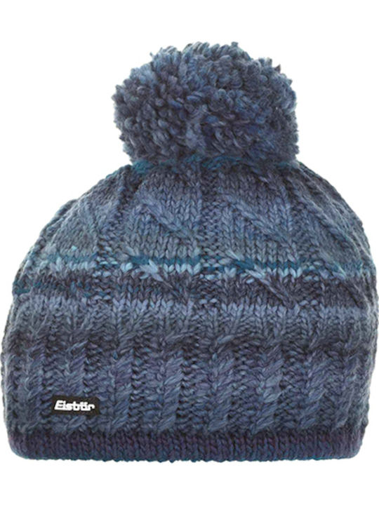 Emmi Pom Pom Beanie Frauen Beanie Gestrickt in Blau Farbe