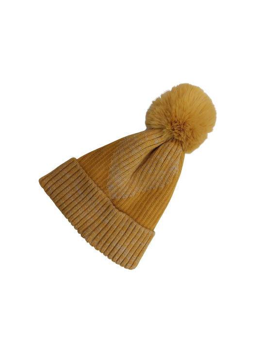 Verde 12-0292 Ribbed Beanie Cap Yellow