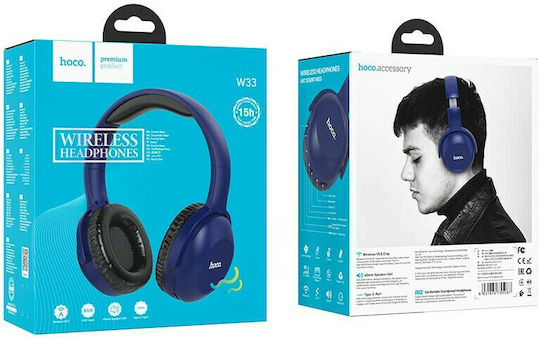 Hoco W33 Безжични / Жични On Ear Слушалки с 10 часа Работа Сини
