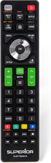 Superior Electronics Compatible Remote Control SUPTRB011 Ready To Use for Τηλεοράσεις Panasonic Black