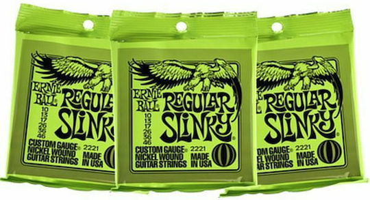 Ernie Ball Slinky Σετ Χορδών Nickel Wound Ηλεκτρικής Κιθάρας 10 - 46" Regular 3-Pack