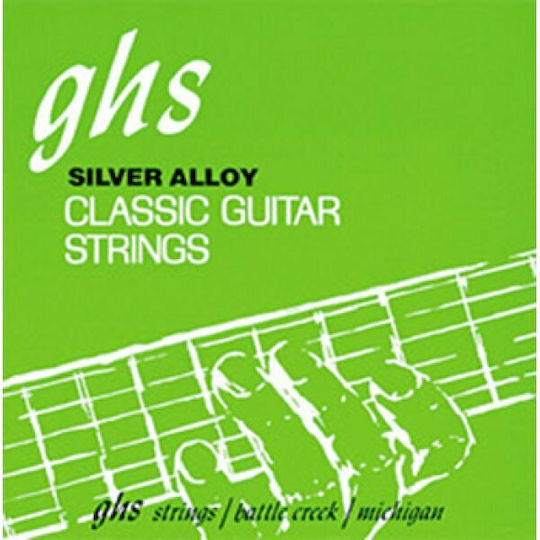 GHS Strings GHS Strings Tie End Regular Classics Einzel Chords Silver Plated Klassische Gitarrensaiten 6 Stück Silver Copper Basses