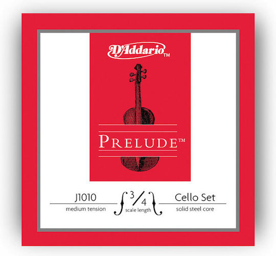 Daddario Set of Steel Strings for Cello 3/4 Prelude Cello 3/4 Medium