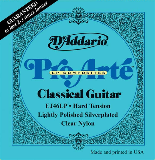 Daddario Pro-Arte Lightly Polished Μονές Χορδές Silver Plated Κλασικής Κιθάρας 6τμχ 30" Hard Tension