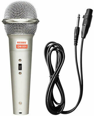 Weisre Μικρόφωνο Karaoke Ενσύρματo DM-501 DM-501 Ασημί