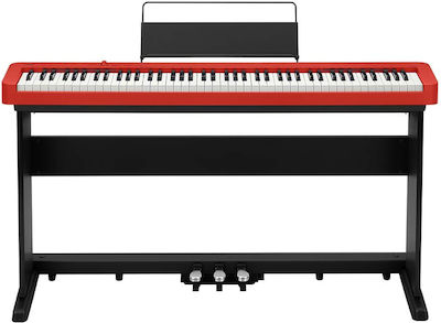 Casio Ηλεκτρικό Stage Πιάνο CDP-S160 και Σύνδεση με Ακουστικά και Υπολογιστή Red