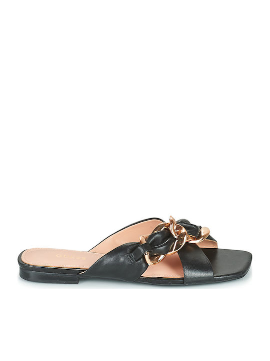 Sameya Leder Flache Sandalen für Damen in Schwarz Farbe
