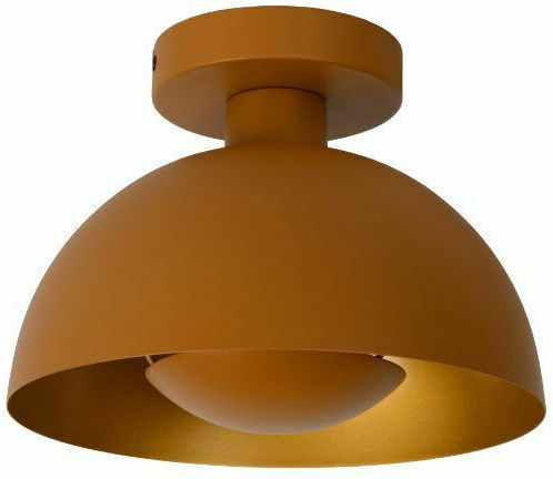 Lucide Lightning Siemon Πλαφονιέρα Οροφής 25εκ. Κίτρινη με Ντουί E27