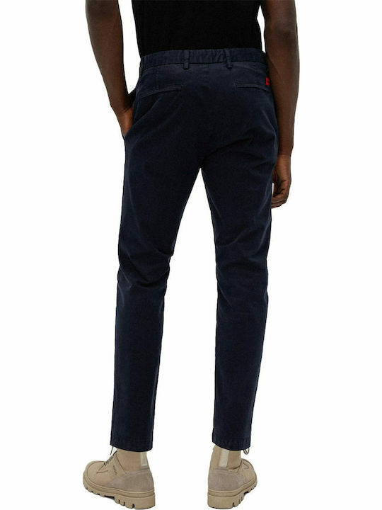 David222d Trousers Chino Elastic in Slim Fit Navy Blue