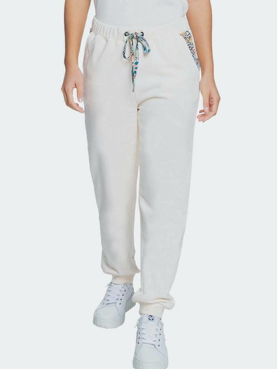 Marine Bloom Sweatpants Jogger White