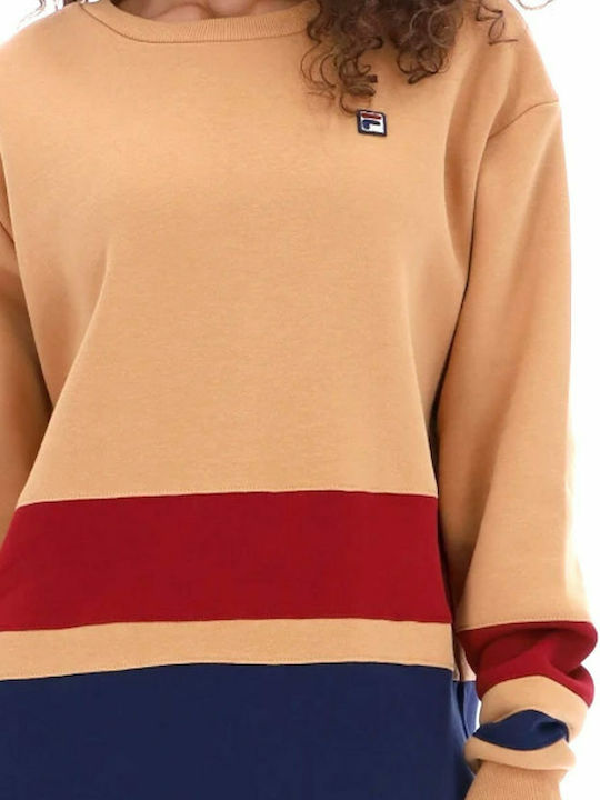Carmine Sweatshirt Dress Mini Athletic Dress Long Sleeve Beige