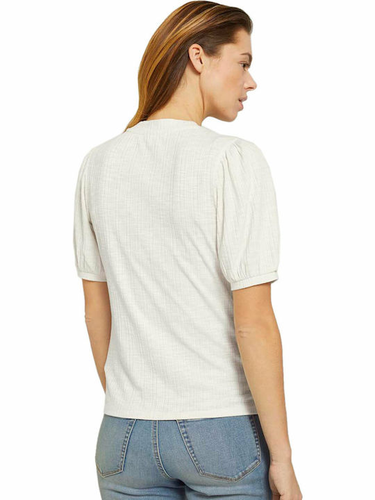 Women's Summer Blouse Short Sleeve Beige