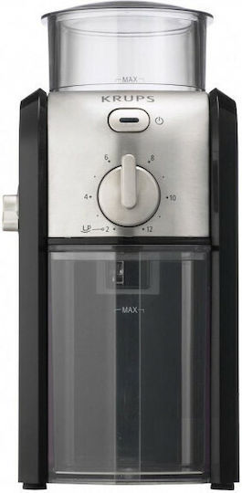 Krups Electric Coffee Grinder 100W for 200gr Beans and 12 Grind Levels Black