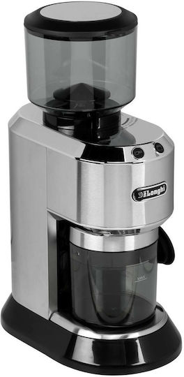 De'Longhi Ηλεκτρικός Μύλος Καφέ 150W με Χωρητικότητα 350gr και 18 Επίπεδα Άλεσης Ασημί