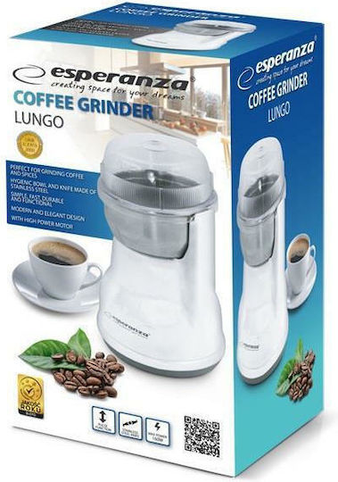 Esperanza Electric Coffee Grinder 160W for 50gr Beans White