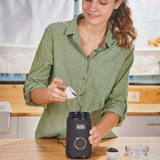 Black & Decker BXCG150E Electric Coffee Grinder 150W for 50gr Beans Black