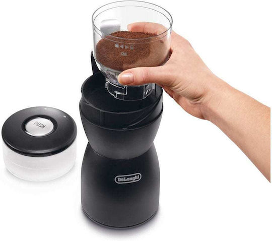 De'Longhi Ηλεκτρικός Μύλος Καφέ 170W με Χωρητικότητα 90gr Μαύρος