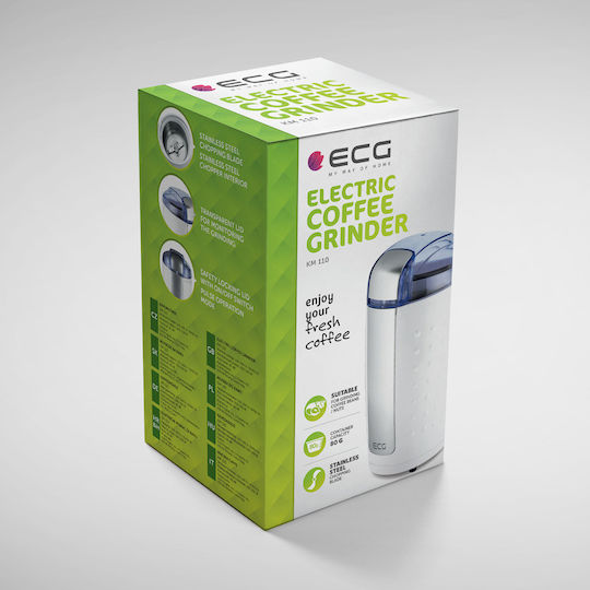 ECG Râșniță electrică pentru cafea 200W cu capacitate de boabe 80gr Alb