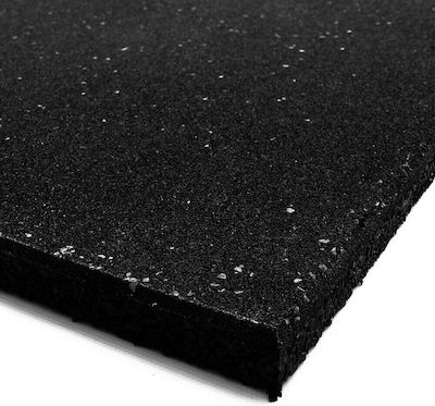 H&S Rubber Gym Exercise Equipment Floor Mat Black 100x100x2cm