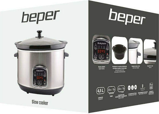Beper Slow Cooker 280W with Capacity 4.5lt Silver