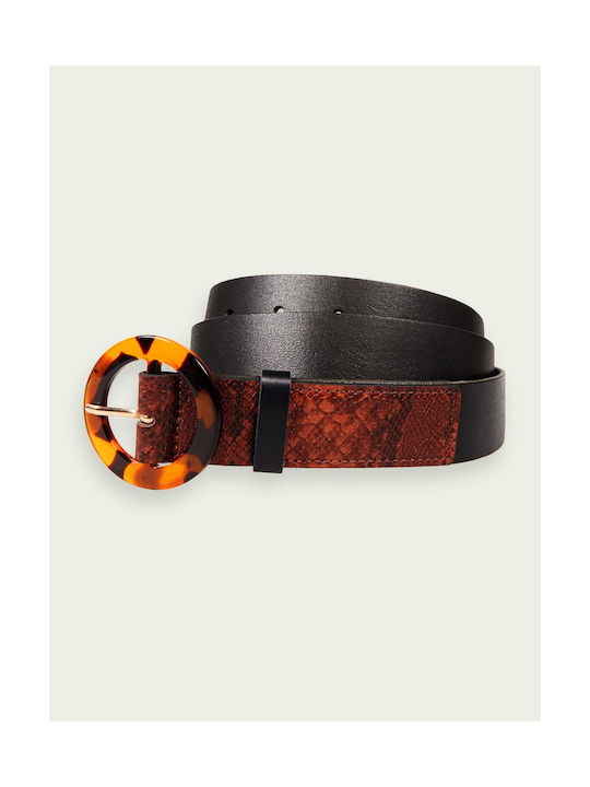 Scotch & Soda Leather Women's Belt Black