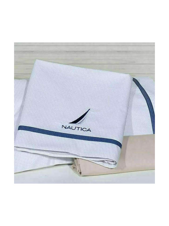 Nautica Checked Baby Sheets Set Cradle Cotton Beige 75x110cm 3pcs 49-9704/924