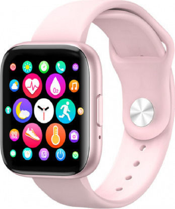 T99 Smartwatch με Παλμογράφο (Ροζ Σιλικόνης)