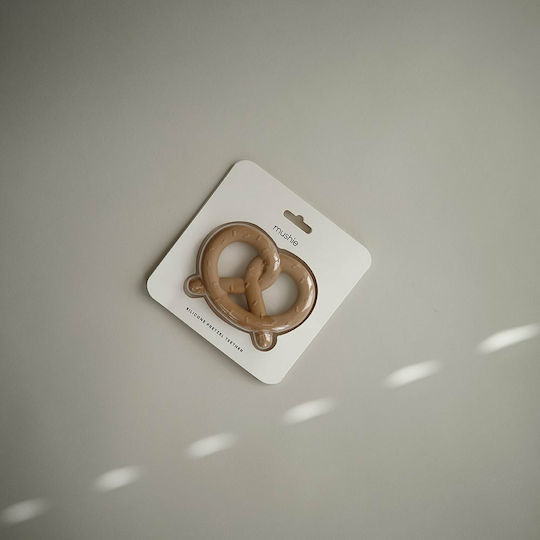 Mushie Pretzel Silicone Teething Ring for 3 m+