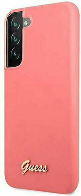 Guess Metal Logo Script Silicone Back Cover Fuchsia (Galaxy S22+ 5G)