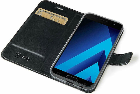 Celly Flip Air Buchen Sie Synthetisches Leder 2mm Schwarz (Galaxy A5 2017)